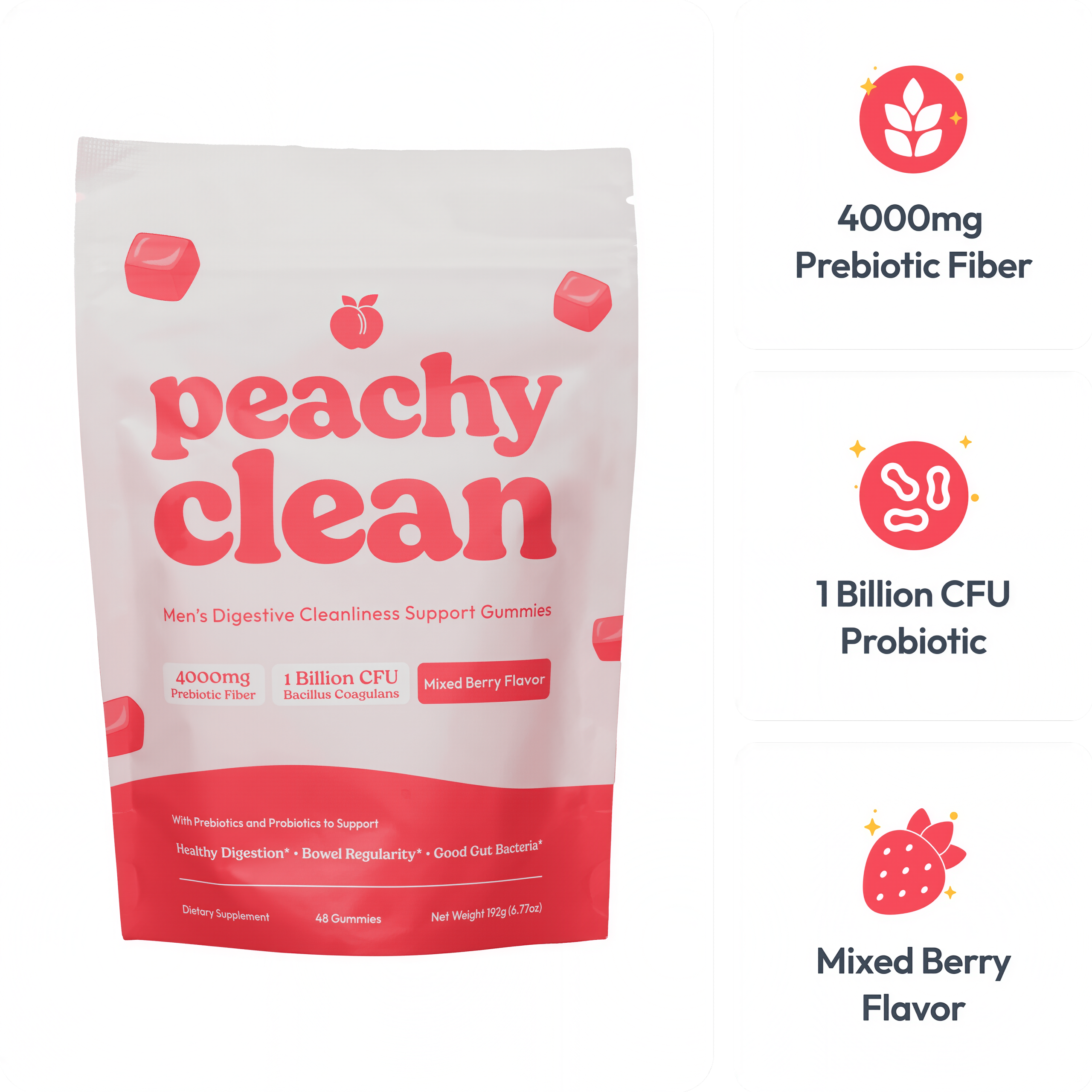 Clean Sugar-Free Pre+Probiotic Fiber Gummie